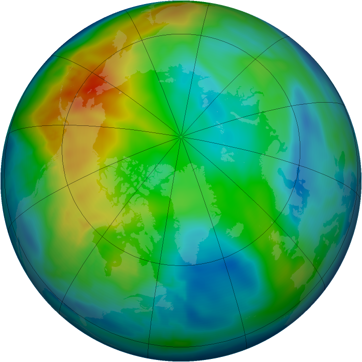 Arctic ozone map for 29 November 2008
